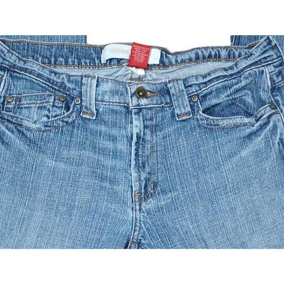 Mossimo Denim Jeans Juniors Size 13 FRAYED Stretch Boot Cut - Picture 11 of 16